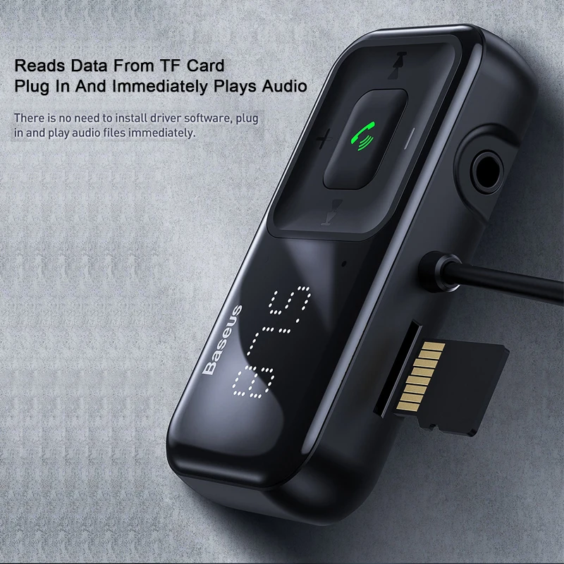 Baseus USB Автомобильное зарядное устройство беспроводной громкой связи fm