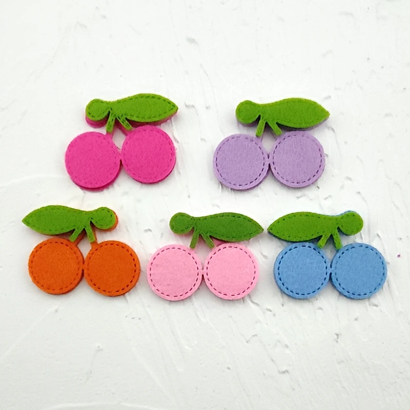 50 шт./лот 5*3 8 см аппликации с вишневым подкладом для детей аксессуары заколки