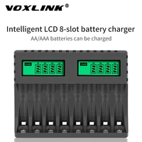 voxlink battery charger lcd display smart intelligent 8 slot chargers for aaaaa nicd nimh rechargeable batteries aa aaa charger