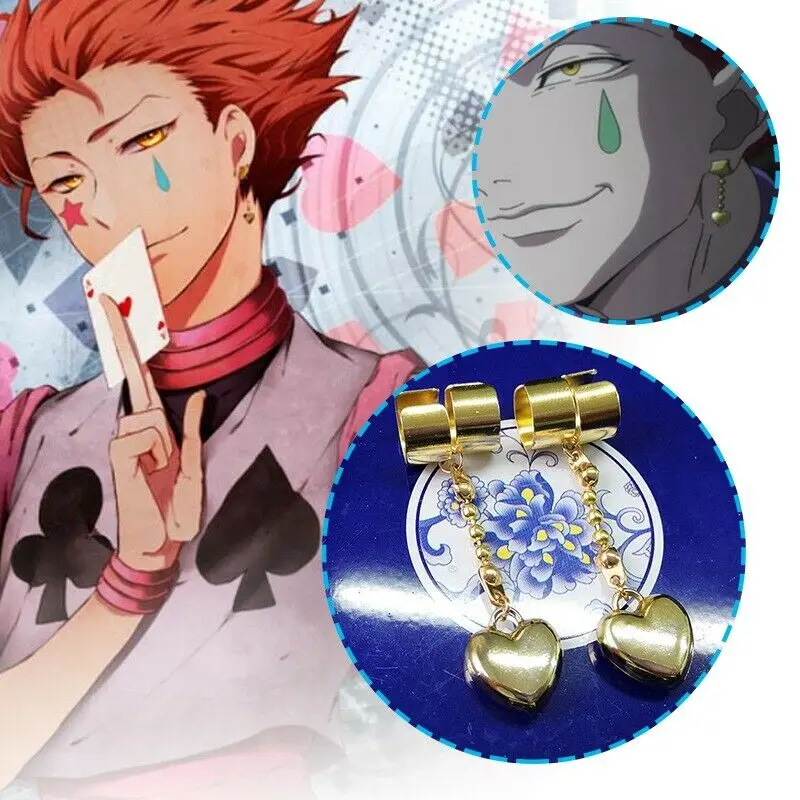 

1 Pair HUNTER x HUNTER Hisoka Metal Earring Ear Clip Cosplay Prop Jewelry