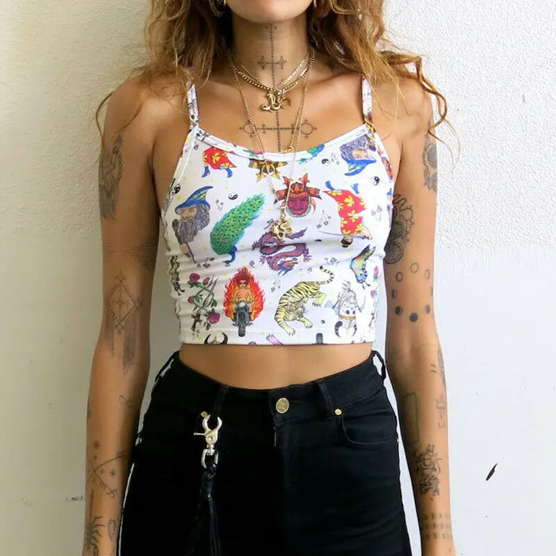 Модные женские топы на бретельках высокая уличная Летняя Повседневная тонкая