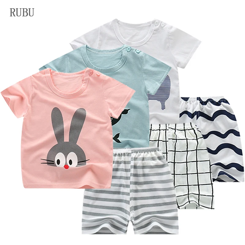 Детские пижамные комплекты летний хлопковый жилет с коротким рукавом + штаны