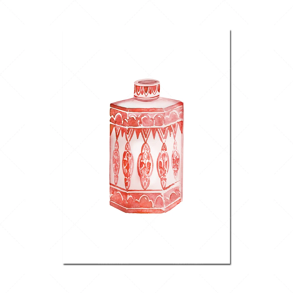 Набор для рисования акварелью 9 фарфоровых постеров красно-белые китайские