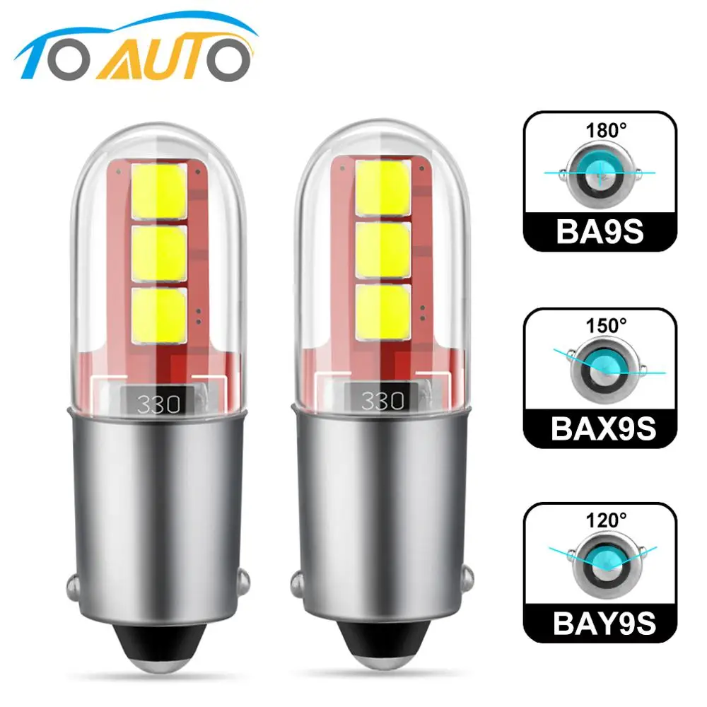 

2pcs T10 W5W 194 168 BA9S LED BAX9S H21W BAY9s LED Bulbs with 3030 Chips Canbus Error Free Auto Lamp 12V Car Interior Reading Do