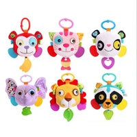 hot animal pattern distorting mirror baby stroller bed hanging rattle toy stuffed plush infant toddler educational toy 6 choices