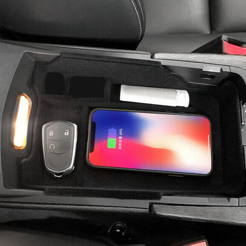 Автомобильная Беспроводная зарядка центральная консоль подлокотник коробка для
