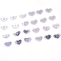 dropshipping 5pcs heart pendants for jewelry making charms necklace bracelets accessories two hole stainless steel pendant 2021