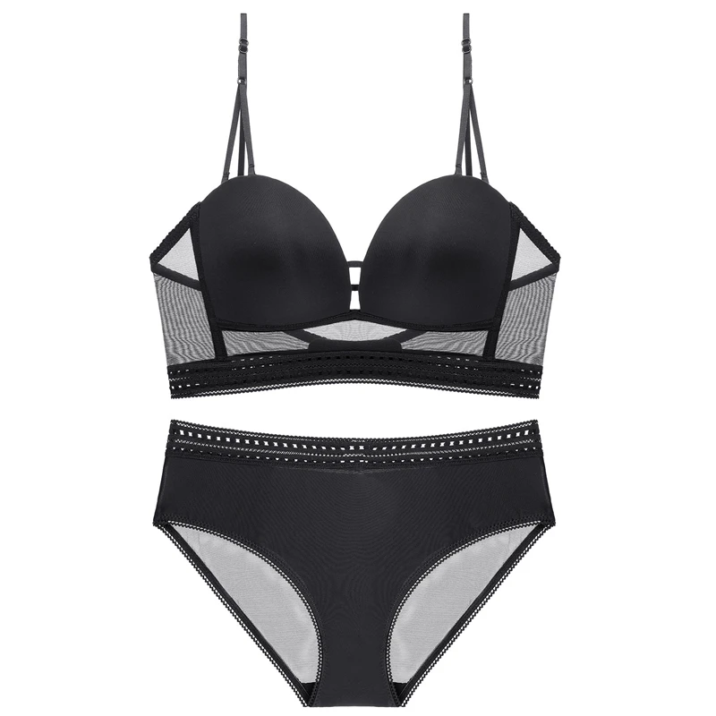 

omen's sexy U-shaped big backless beautiful back bra, lace glossy invisible comfort bra, small chest gather bra set WT111