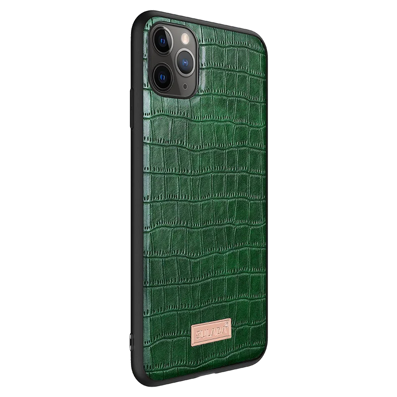 Роскошный тонкий кожаный чехол накладка с крокодиловым узором для iPhone 11 pro Pro