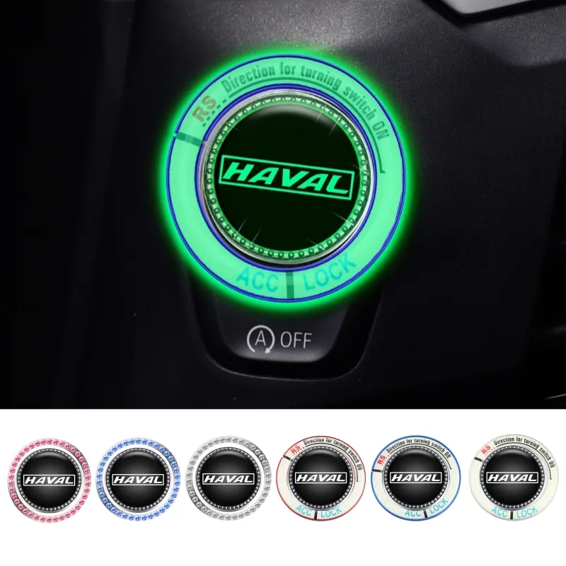 

Авто Декор Кнопка зажигания двигателя наклейки для Haval F7 F7X H9 H6 H5 H2 Jolion H2S H8 H7 H3 M4 M2 переключатель Светоотражающая эмблема наклейка