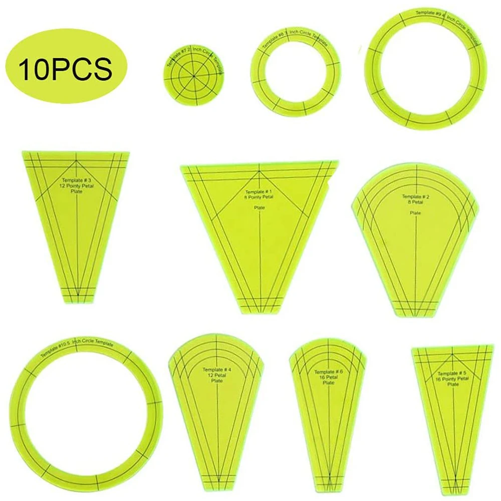 10 шт. набор акриловых шаблонов шаблон для квилтинга линейка шитья без движения