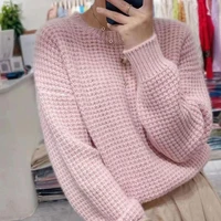 autumn and winter new sweater womens pullover sweet korean round neck long sleeved loose knit sweater top harajuku