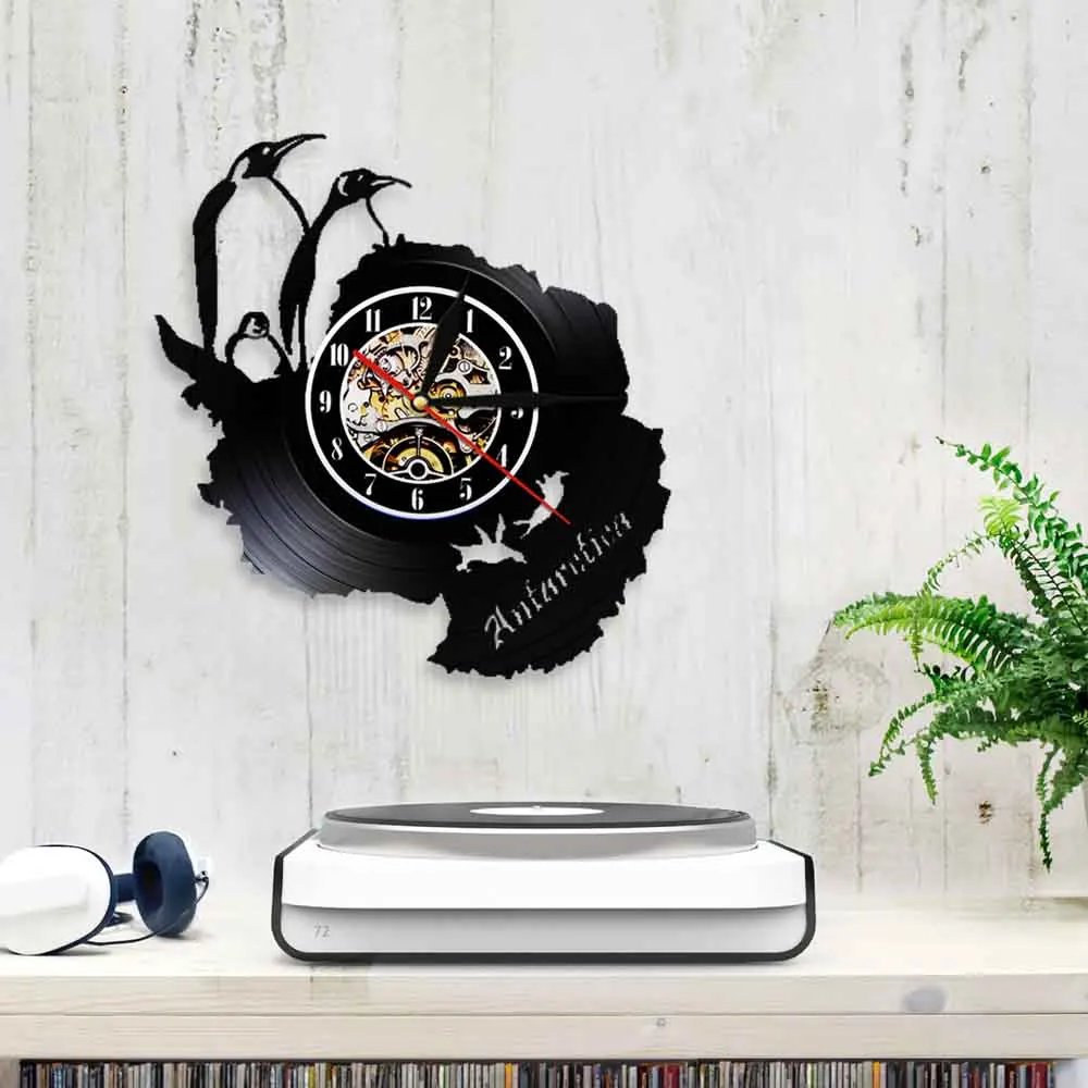 Настенные часы с изображением пингвинов виниловая запись настенные животных