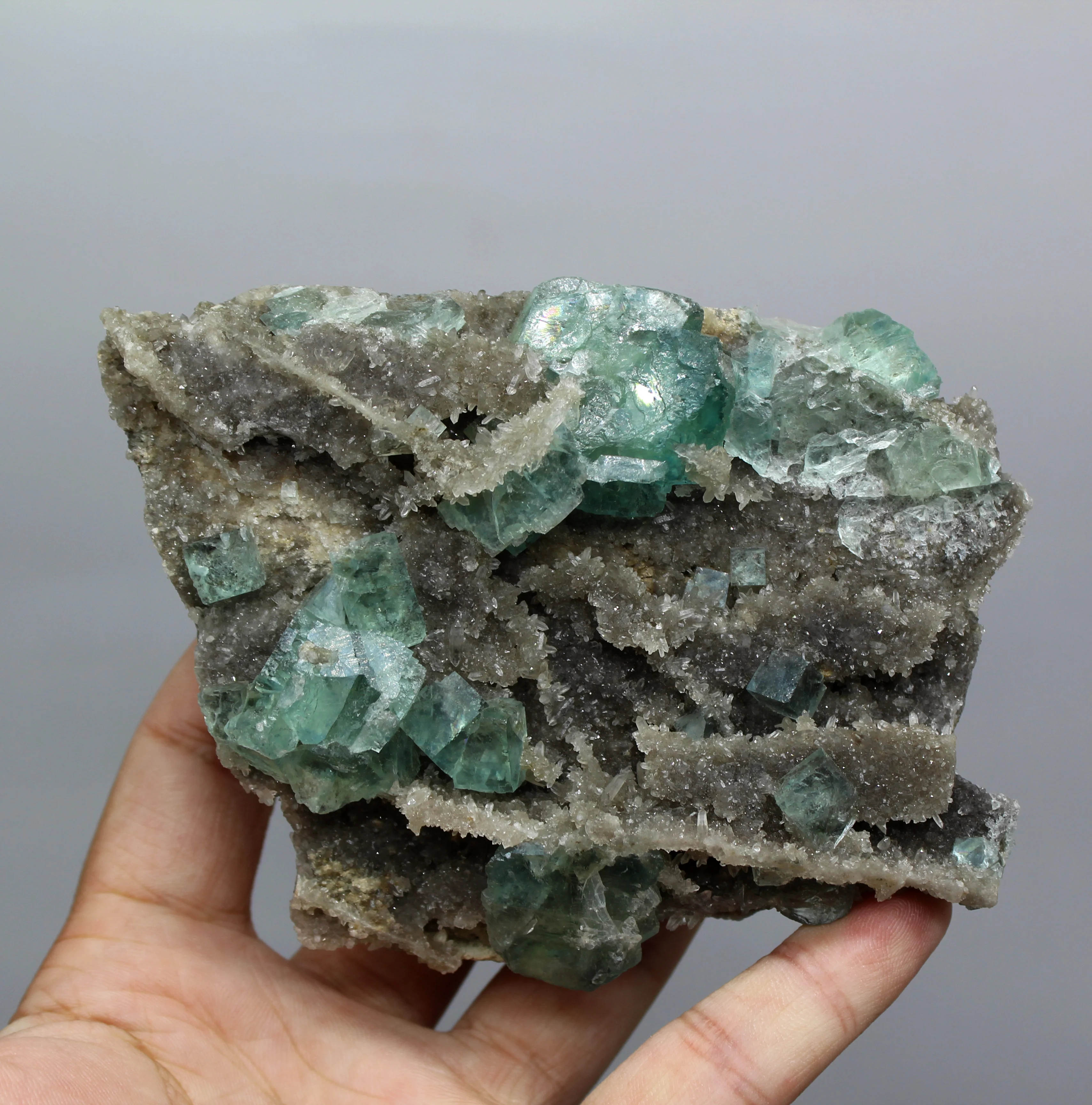 

263g Natural green fluorite and clear crystal Symbiosis mineral specimens Stones and crystals Healing crystal quartz