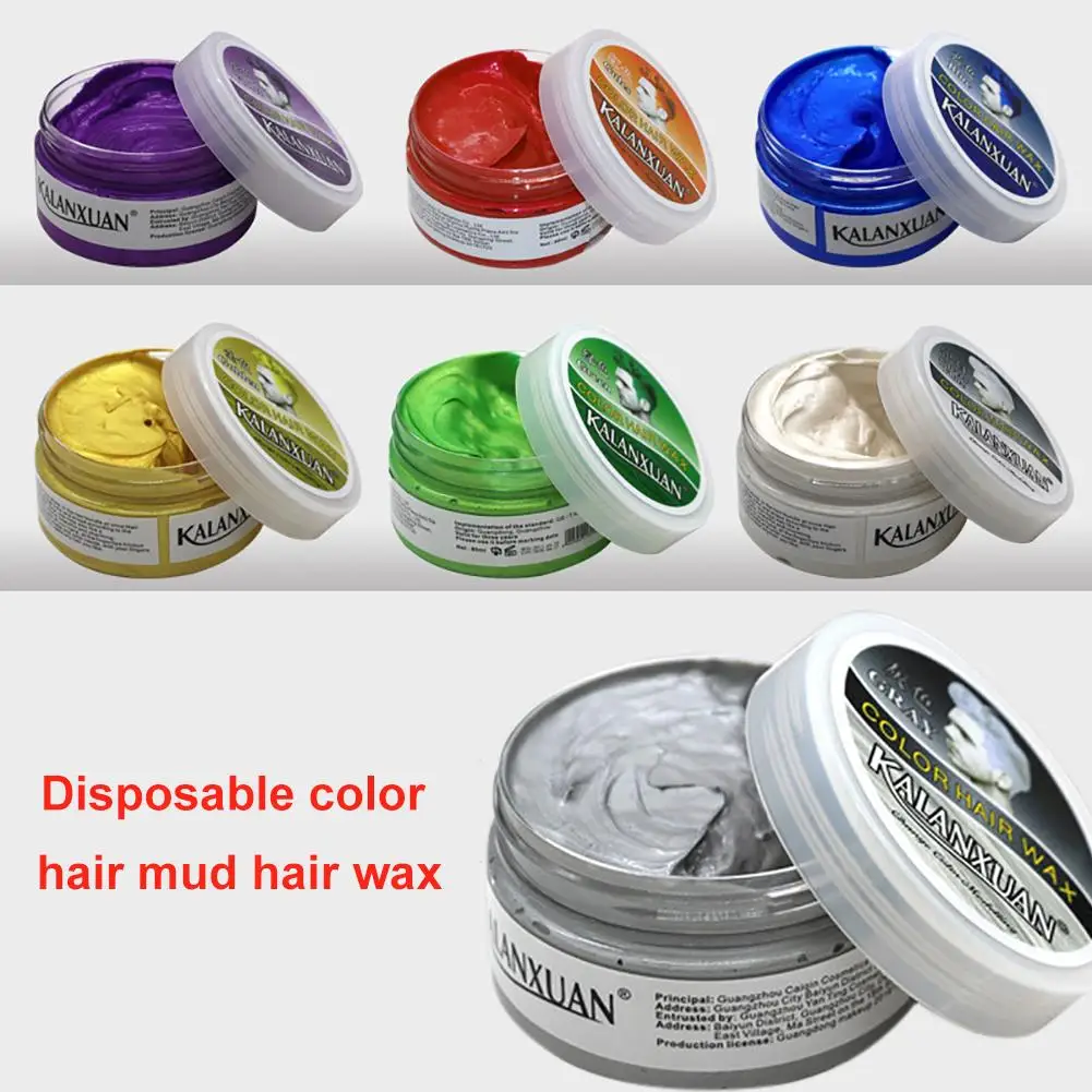 Fashion Temporary Color Dye Mud Salon Hair Wax Cream Styling Modeling Pomade Sliver Grandma Green Hair Dye