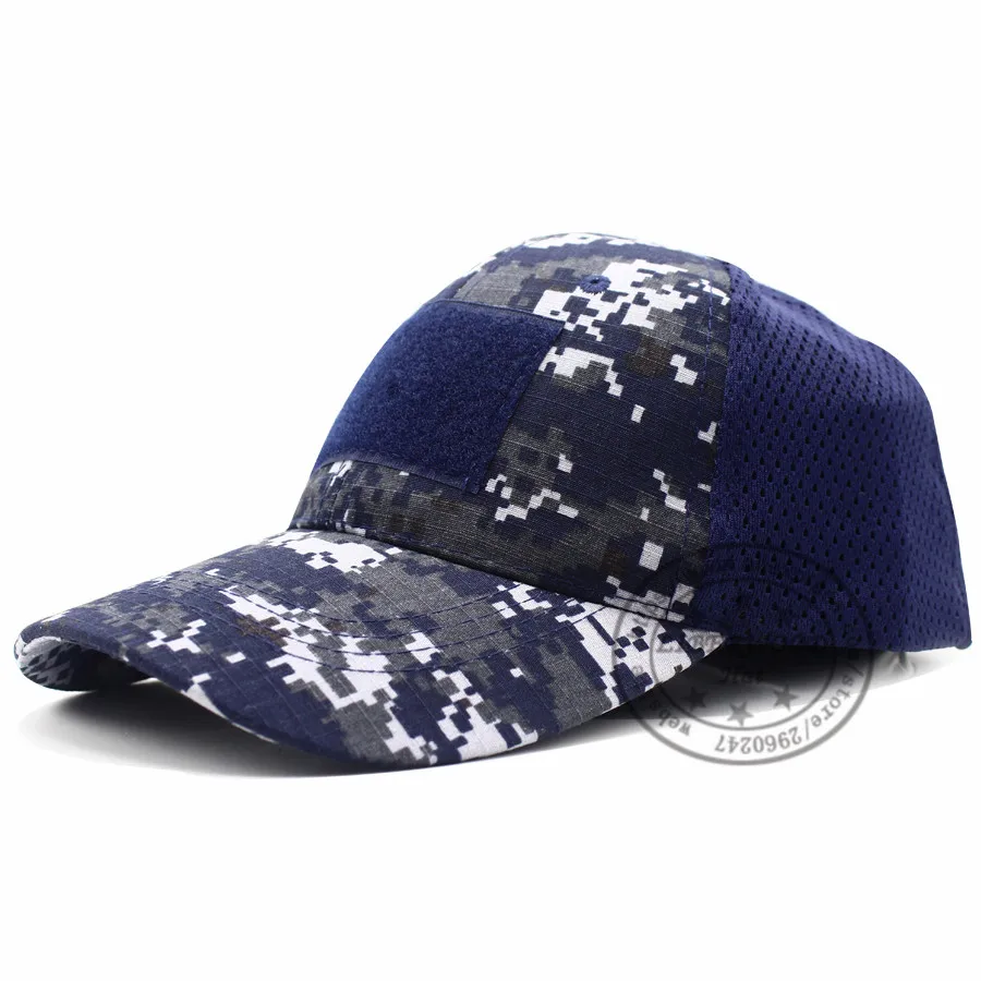 mesh digital blue LIBERWOOD ACU Мультикам Кепка оператора спецназа камуфляжная сетка Кепка страйкбол шляпа для мужчин тактические Контрактор армии бейсболки шляпа - Цвет: mesh digital blue