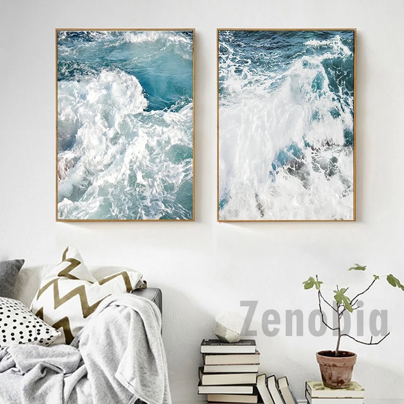 

Ocean Wave Landscapes Canvas Painting Seascape Nordic Posters and Prints Home Decoration Living Room Wall Art Pictures Unframed