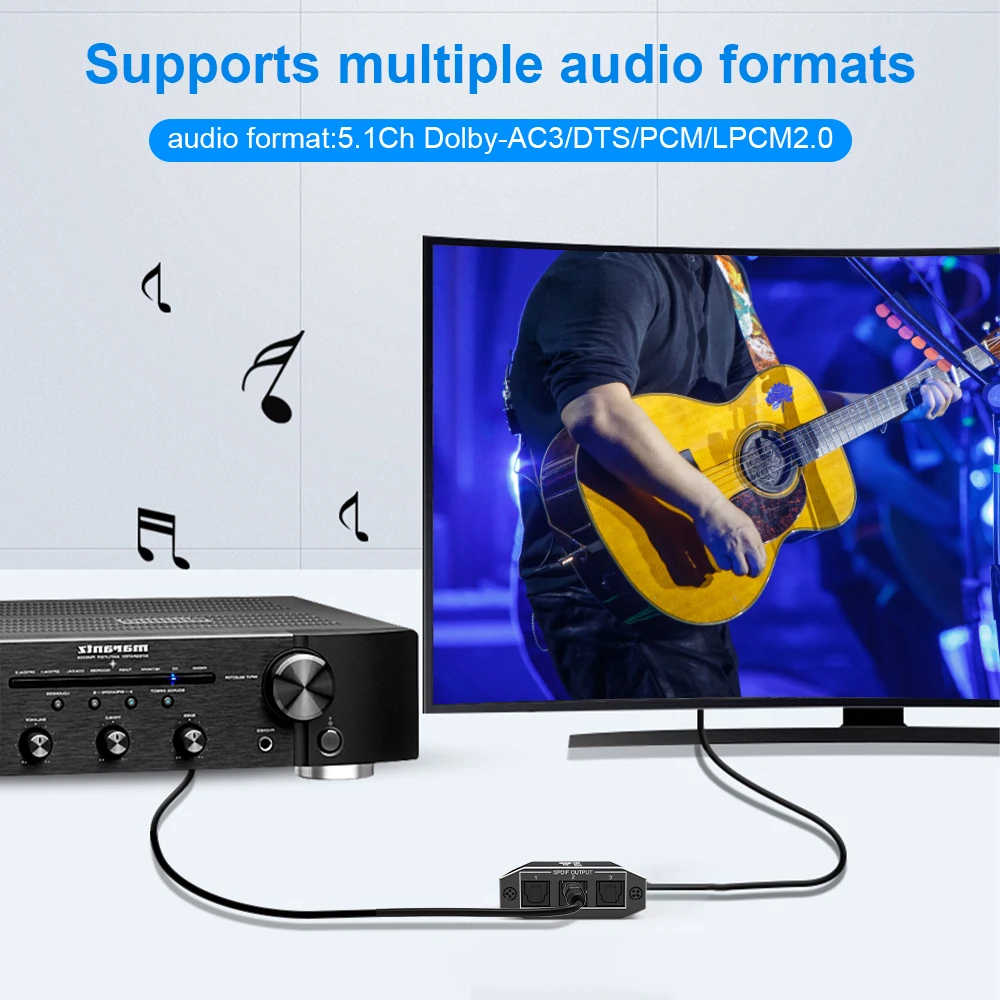 Цифровой аудио-разветвитель SPDIF Optical из алюминиевого сплава с адаптером Toslink 1x3, поддерживающий DTS AC3 вход 1 выход 3.