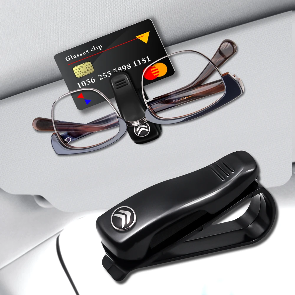 

1pc Car Glasses Clip Sun Visor Sunglasses Phone CD Holder Fastener Card Ticket for Citroen C4 C1 C5 C3 C6 C5 C8 DS C-ELYSEE VTS