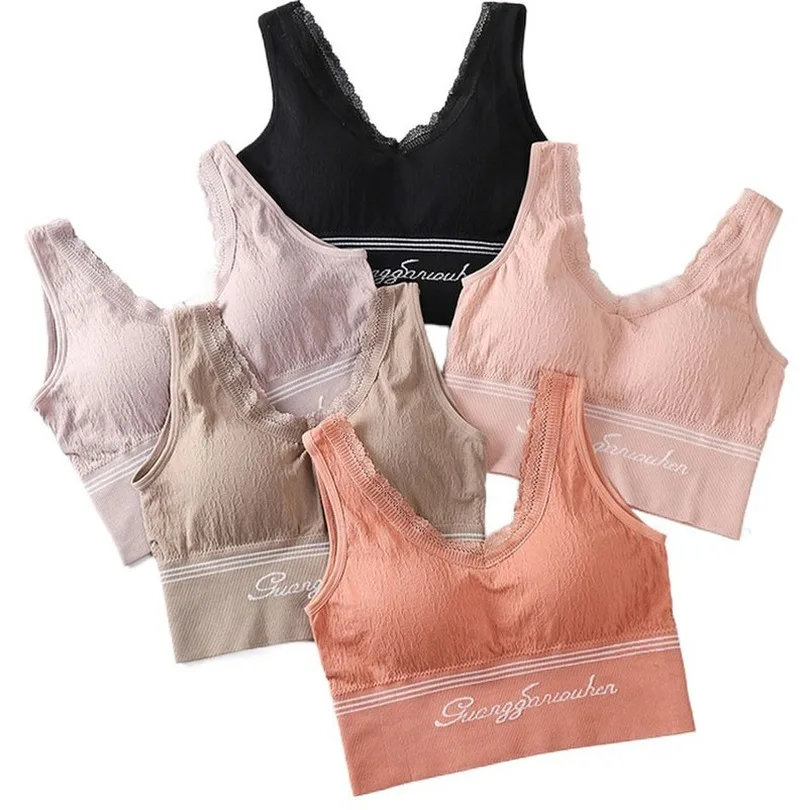 

Women Letter Sports Bra Seamless Yoga Bra Gym Fitness Sexy V Back Underwear Bralette Female Push Up Bra Workout Tops Plus Size