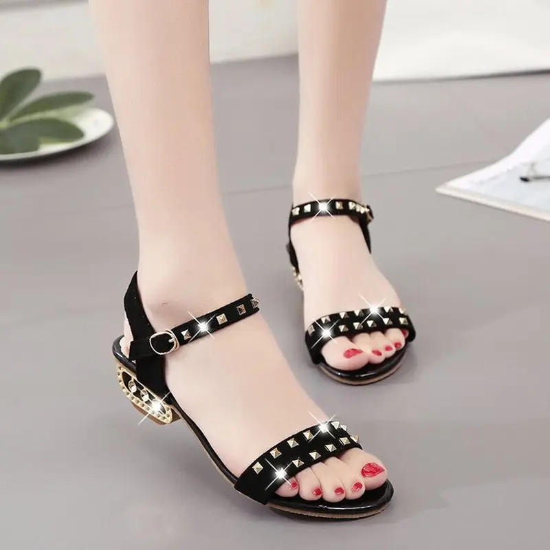 

Women Sandals With 5cm Block Heels Summer Shoes Women Casual Ankle Strap Sandalias Mujer Thick heel 2020 Summer Sandals Female