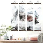 Плакаты на стену в скандинавском стиле, декор для декоративная картина на холсте, настенные художественные плакаты из массива дерева в виде свиток для спальни, гостиной