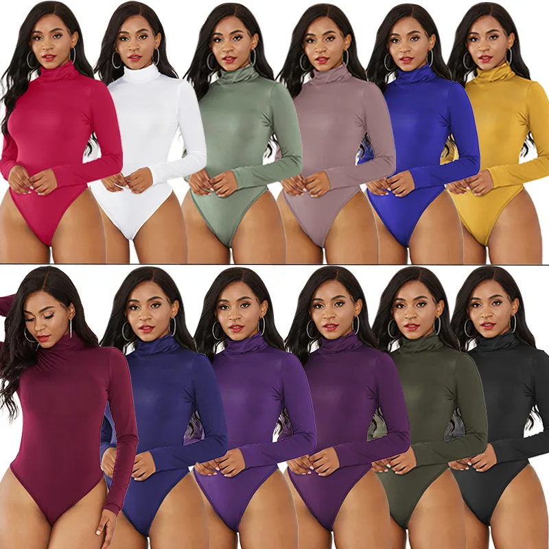 Mhysa Autumn Winter New Fashion Sexy women's sweater Bodysuits Women's Turtleneck Sweater body mujer Skinny jersey mujer