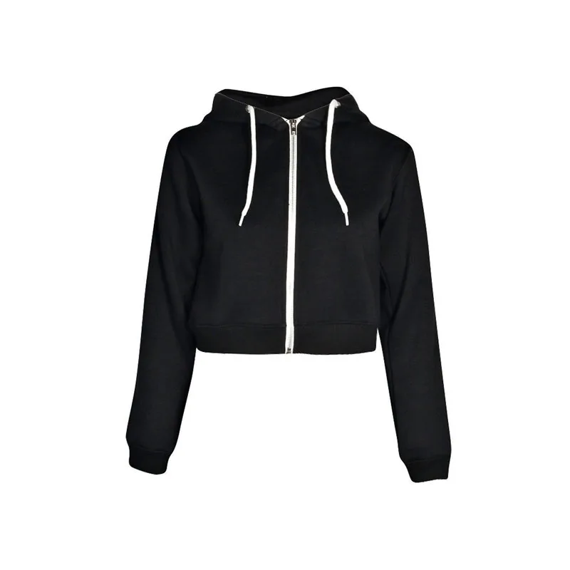 Новое поступление женские осенние простые толстовки на молнии тонкая куртка с