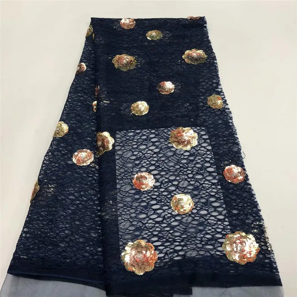 Черная фототкань 2020 Последняя французская кружевная ткань Высококачественная
