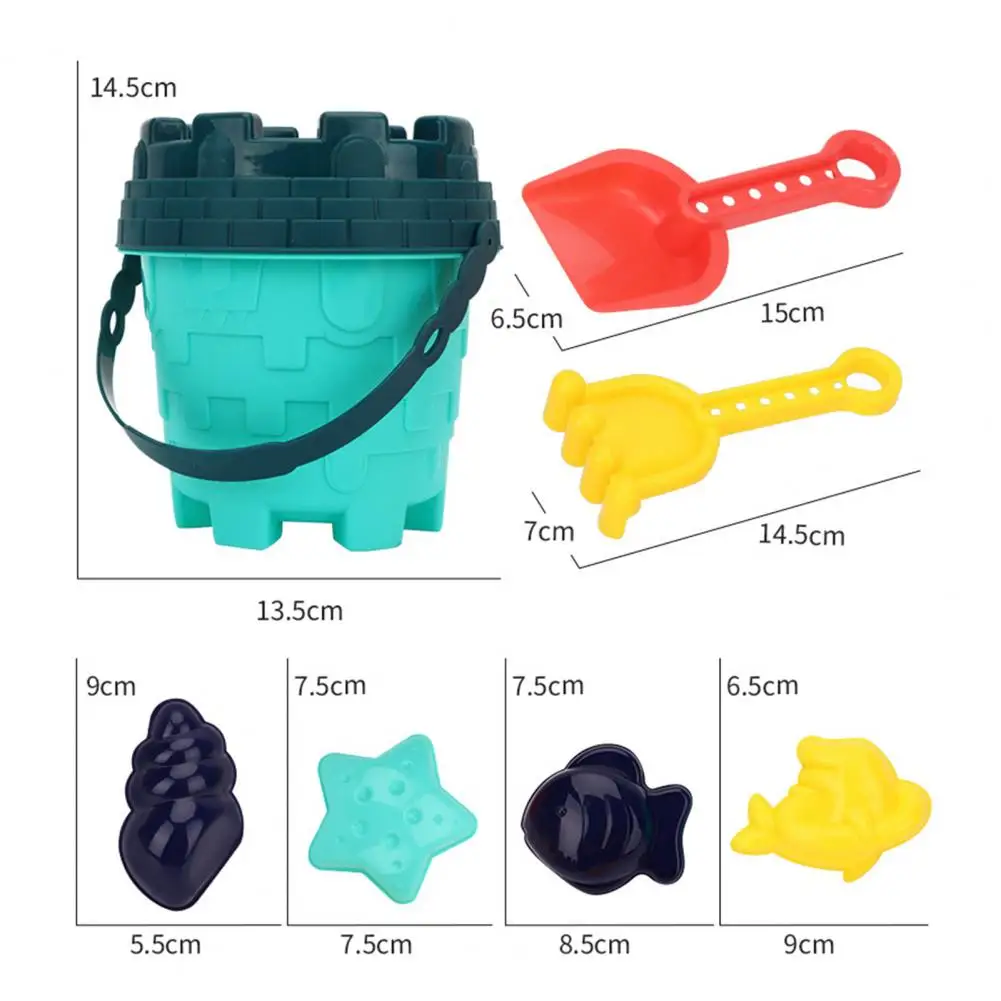 

6Pcs/Set Beach Toys Creative Smooth Edge ABS Unisex Beach Sand Shovel Toys for Kids