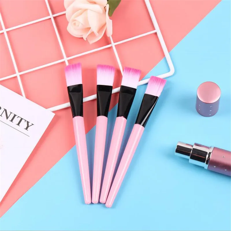 

2pc Professional Mask brush Soft Nylon Makeup Brushes White Or Pink Plastic Handle Cosmetic Make up Tools Convenient and Clean