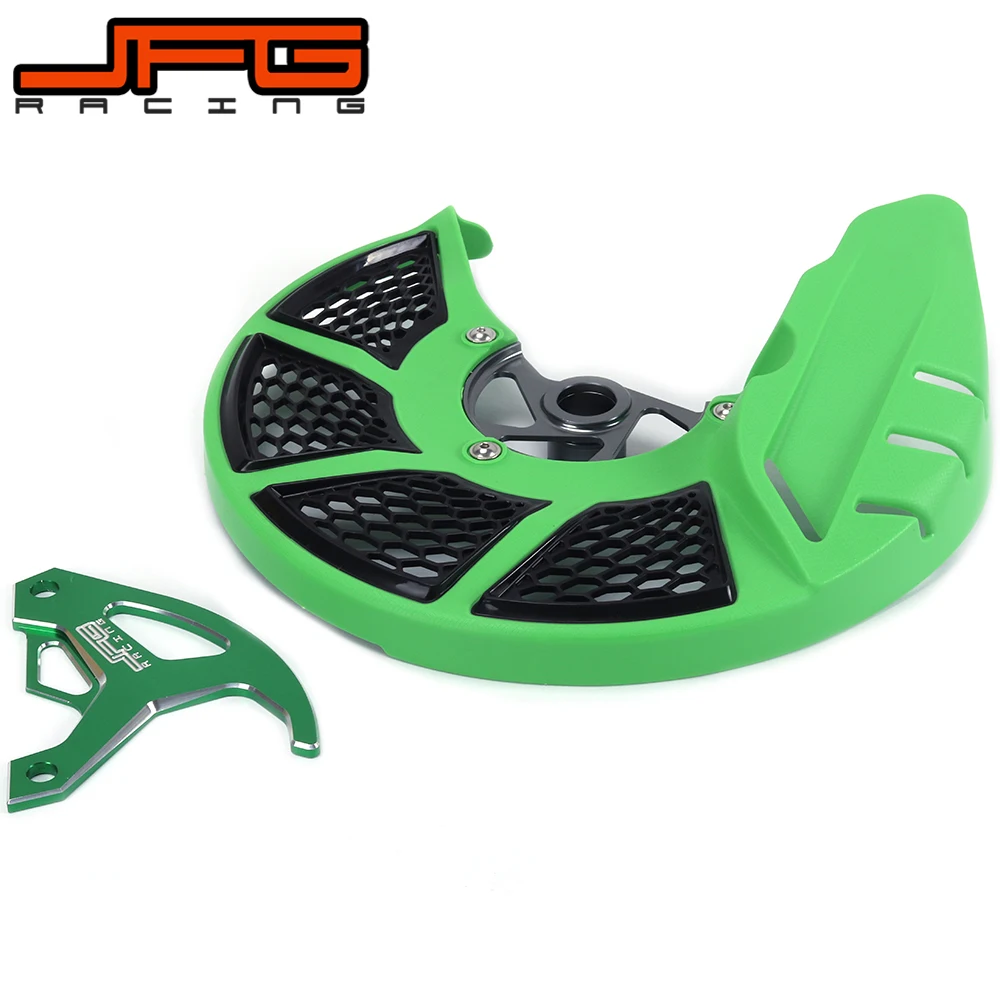 

A Set Front & Rear Brake Disc Rotor Guard Protective Cover For KAWASAKI KX 250 KX250F KX450F KX KXF 250 450 KLX450R Dirt Bike