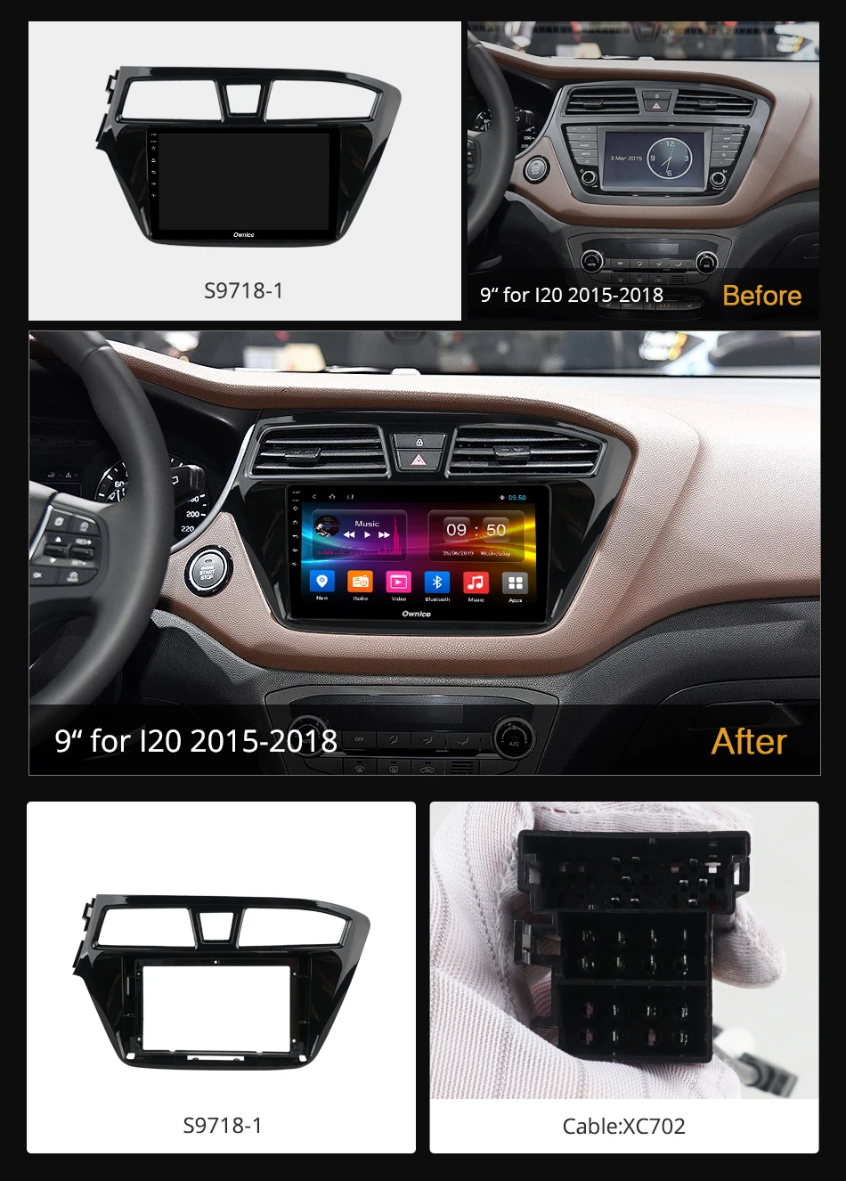 Ownice K3 K5 K6 Navi Стерео 2Din Android 9 0 Автомобильный GPS радио плеер для Hyundai i20 2014 2015 2016 2017 4G 360