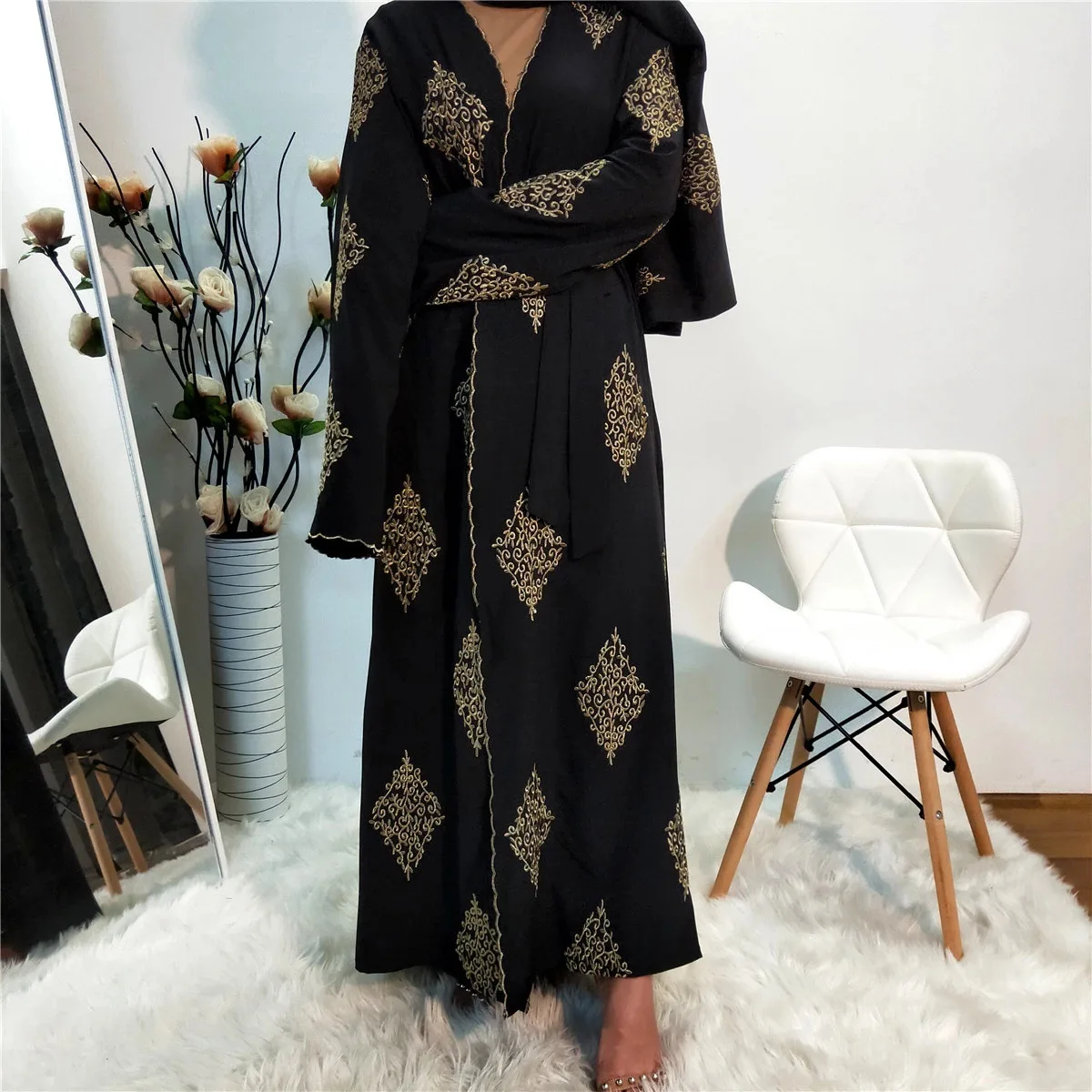 Кафтан Дубай абайя мусульманская мода хиджаб платье одежда Abayas макси платья для