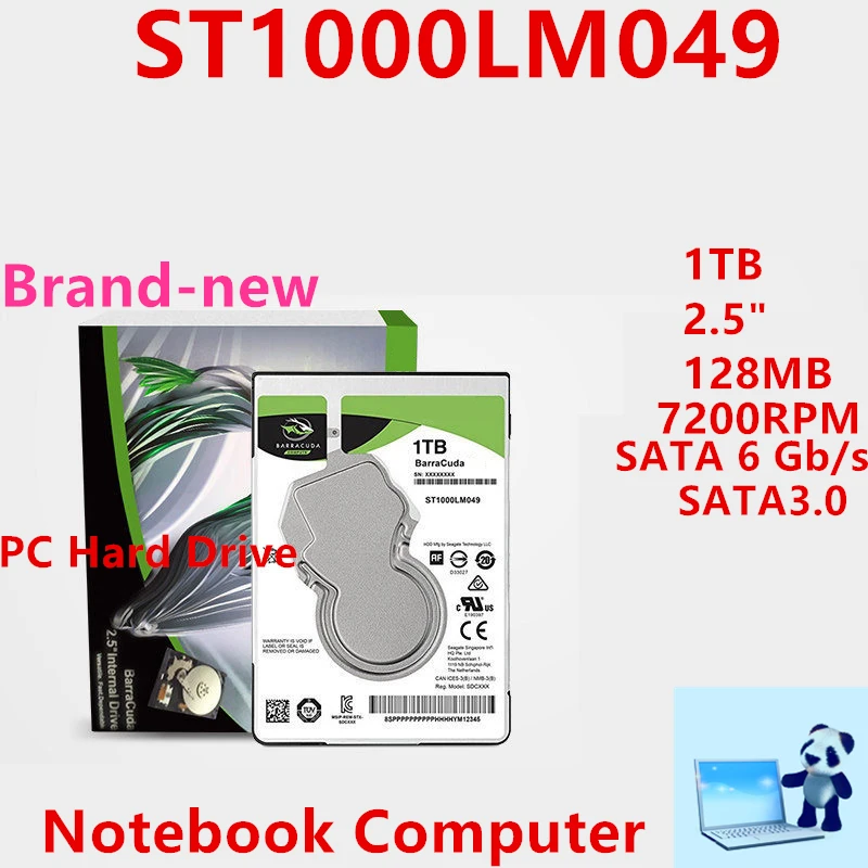 Новый HDD для Seagate Brand BarraCuda 1 ТБ 2 5 &quotSATA 6 ГБ/сек. 128MB 7200RPM внутреннего жесткого диска