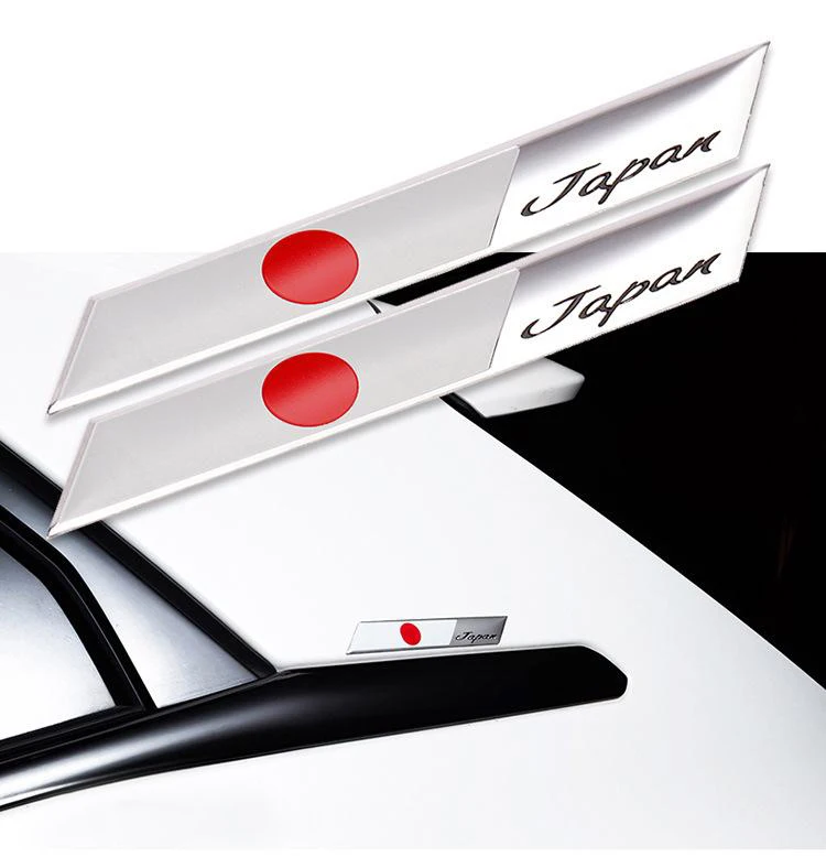 2 шт. алюминиевая наклейка с японским флагом на крыло багажника для TOYOTA HONDA MITSUBISHI