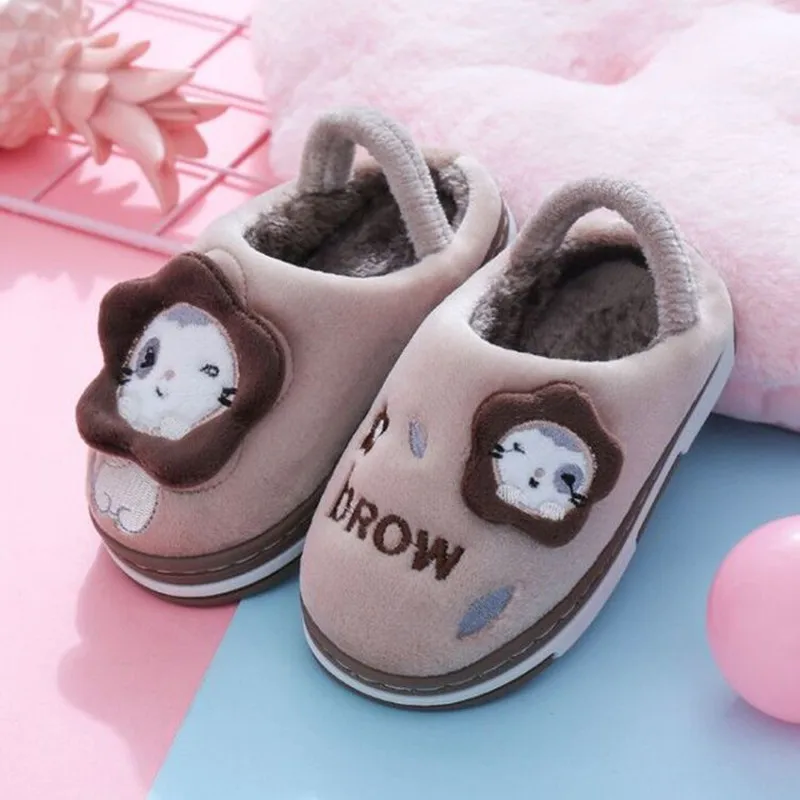 

DOGEEK Warm Children's Cotton Slippers Boys Girls Home Slippers Antiskid Indoor Baby's Shoes In Autumn And Winter Zapatillas