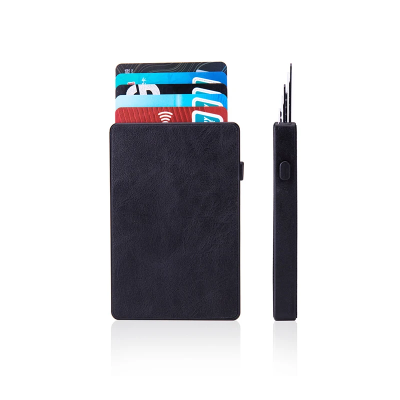 Новый мужской тонкий кошелек умный автоматический выдвижной держатель для карт
