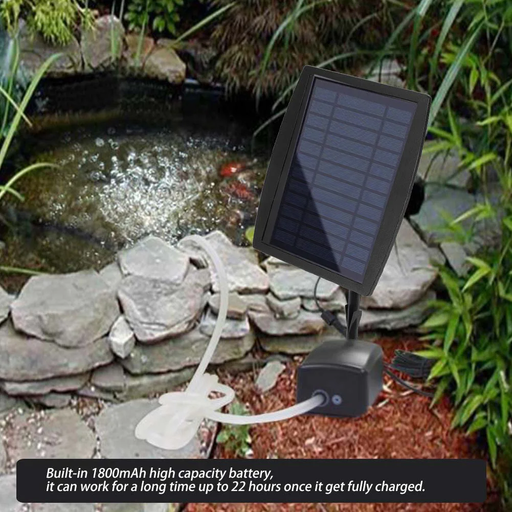 

1L/Min Solar Powered Oxygenator Aerator Air Pump Oxygen Silent Solar Powered For Outdoor Pool Pond Fish Tank Air Flow Maker