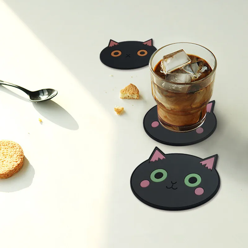 Нескользящие подставки ILFML из ПВХ с мультяшным котом для обеденного стола