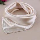 Атласный шелковый шарф AMYO 58*58 см, женские квадратные однотонные шарфы, маленький простой шейный платок, повязка на голову и шею, модная повязка для волос