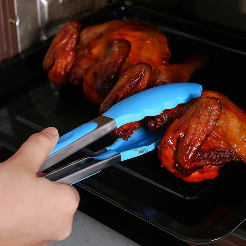 Кухонные щипцы из нержавеющей стали легко фиксирующие для еды набор кухонных