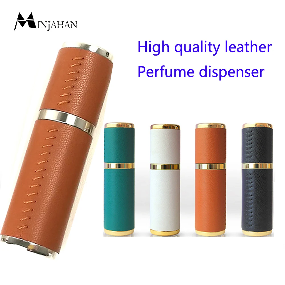 Portable Top Quality Perfume Refillable Bottle Handwork Leather Luxury Mini Sprayer Refillable Perfume Atomizer Travel Size