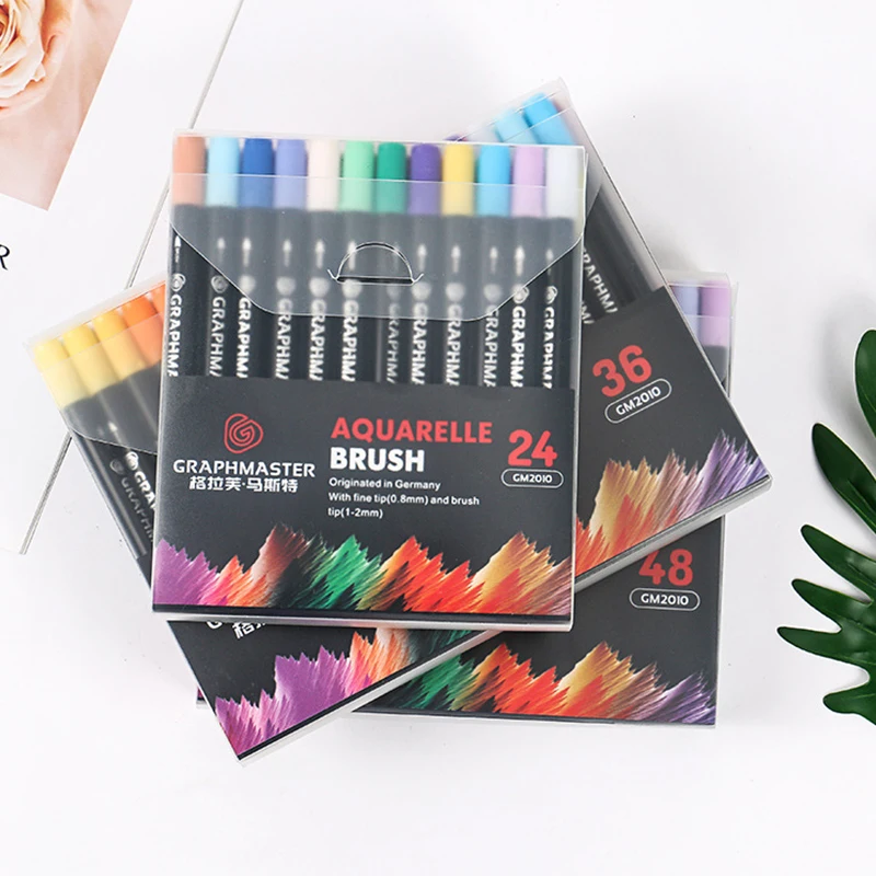 

24 36 48 Colors Dual Tip Brush Pen Felt Tip Pen Watercolor Art Drawing Painting Marker Pens for Adult Coloring Calligraphy