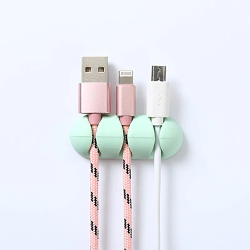 2 шт. силиконовый держатель для проводного Кабеля органайзер сматывания кабелей