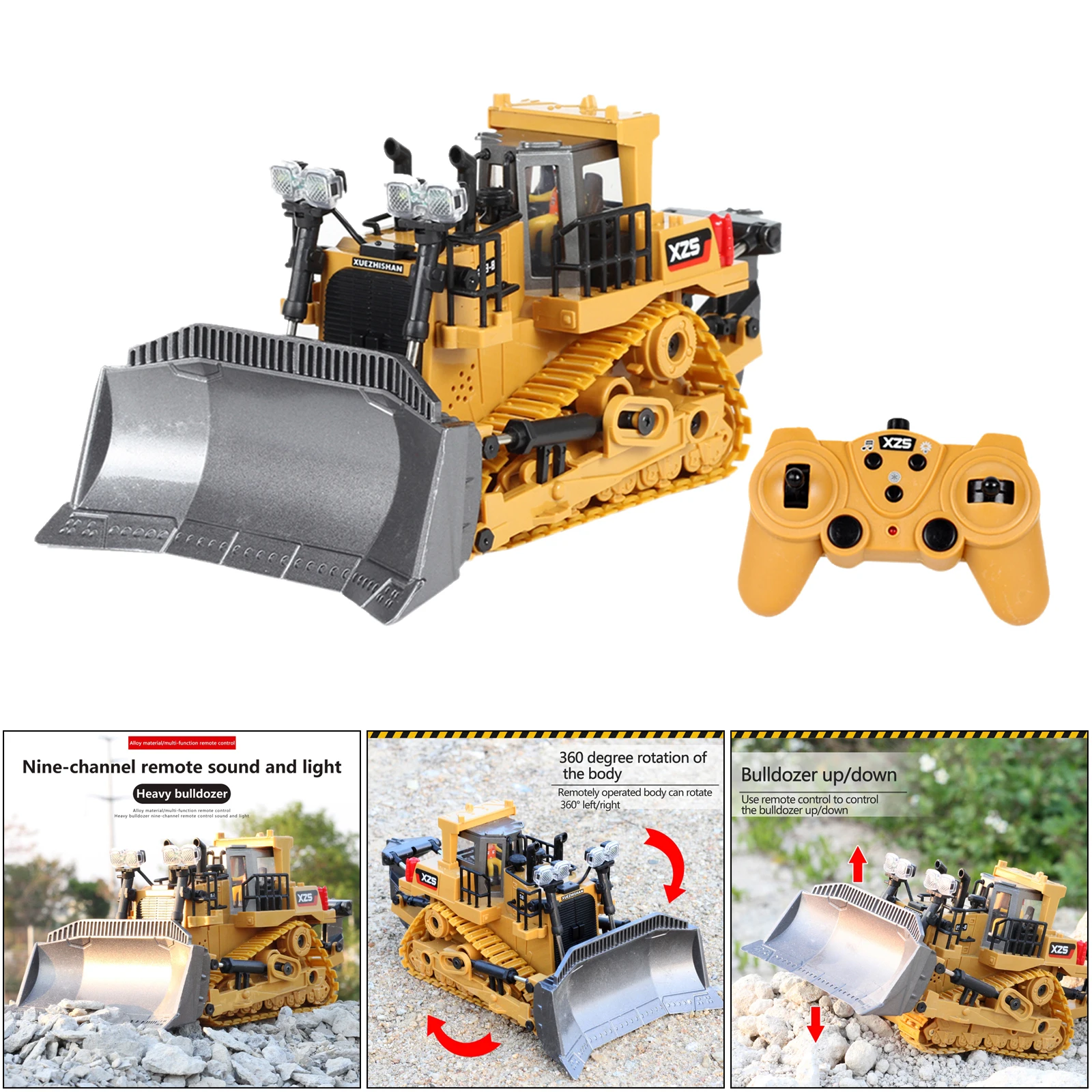 24 ггц rc бульдозер с светильник