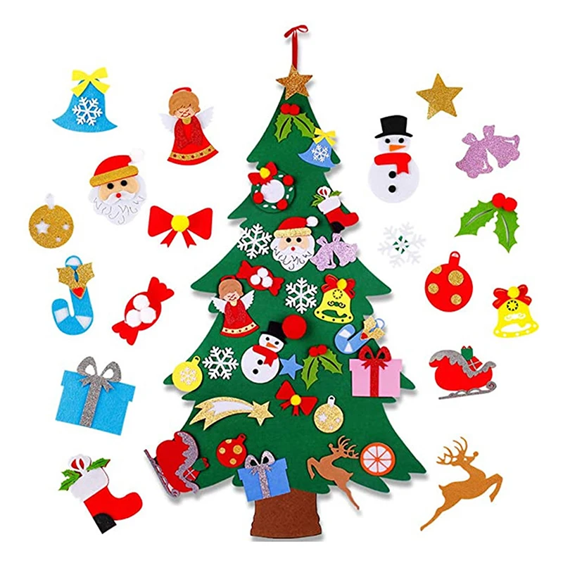 

Набор войлочных украшений «сделай сам» для рождественской елки, товары для рождественской вечеринки для детской комнаты, детский подарок, ...