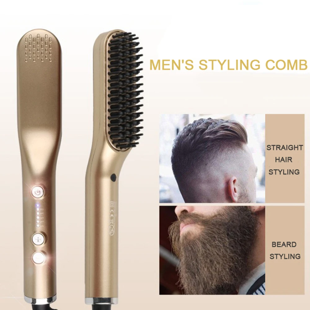 Прямая расческа для волос бороды антиожоговая прямая мужская и женская