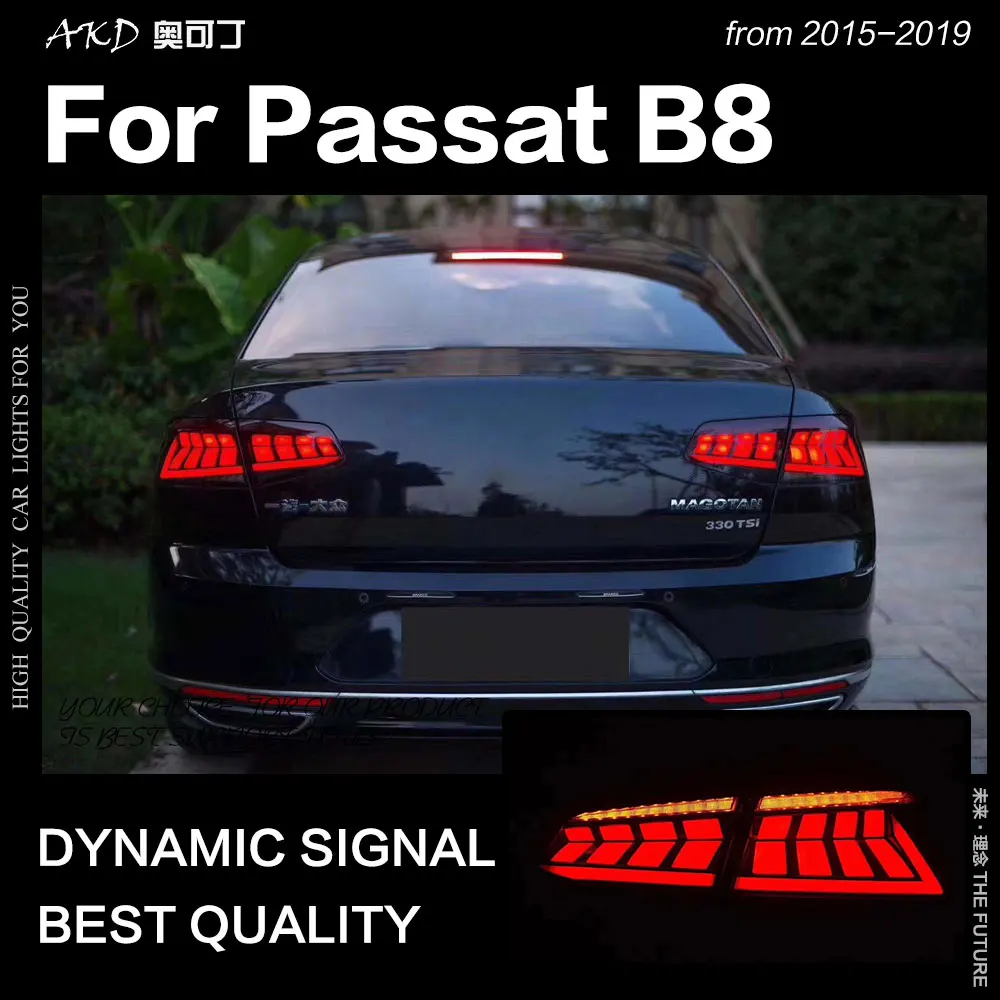 AKD автомобильный Стайлинг для VW Passat B8 задние фонари- Passat светодиодный задний фонарь светодиодный DRL Dynami сигнал тормоза заднего хода авто аксессуары