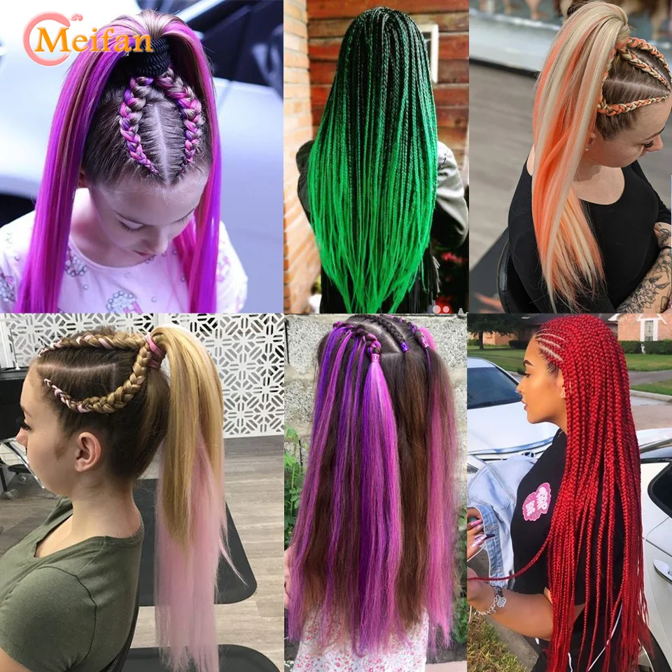 MEIFAN синтетические простые косички для наращивания волос с эффектом омбре